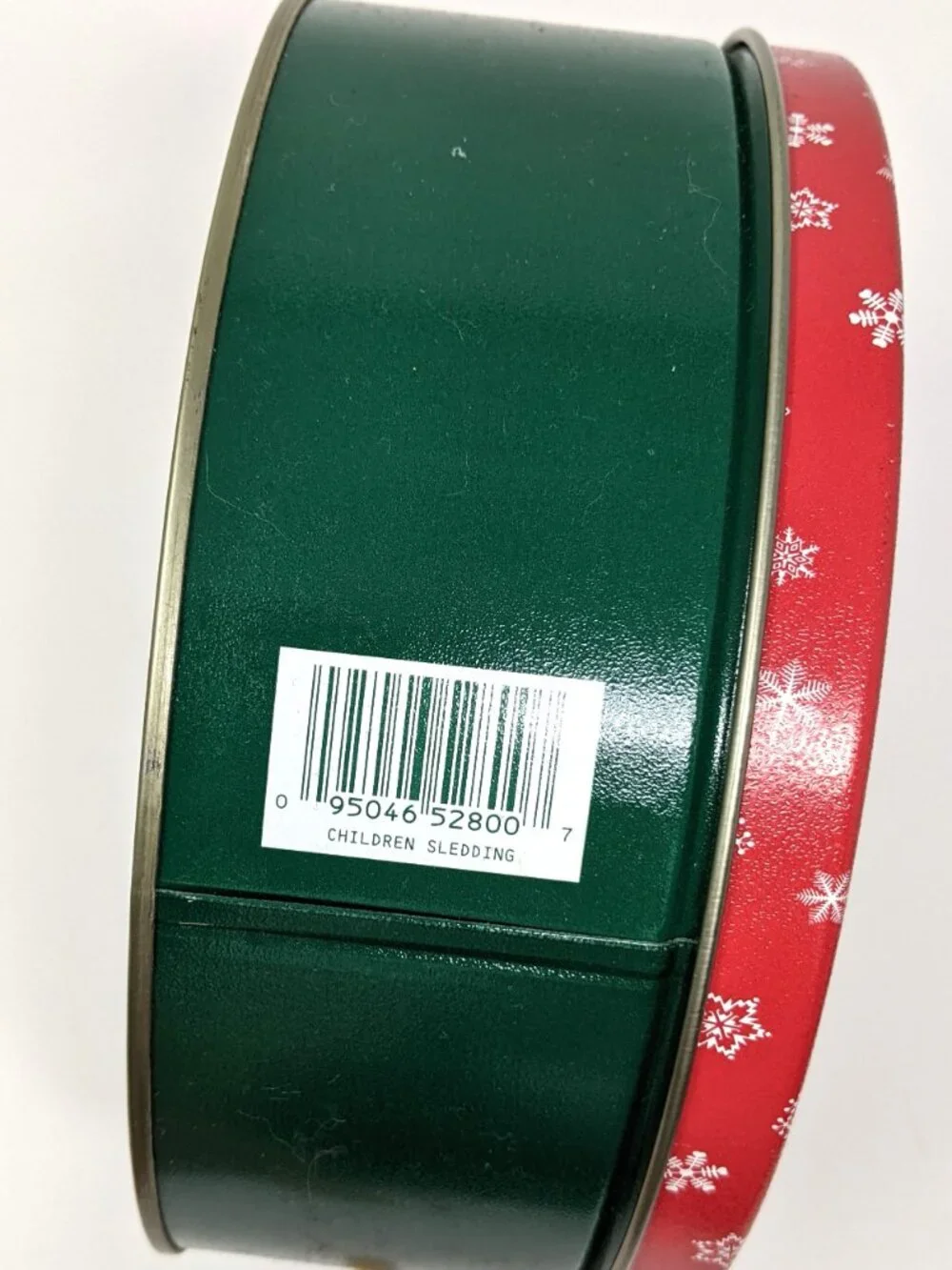 Old Farmers Almanac Christmas Cookie Tin 200th Anniversary 1992 8x3 Sledding
